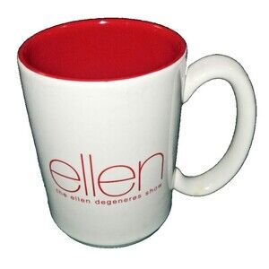 ELLEN DEGENERES Show White Red Coffee Mug MADE IN USA Collectible